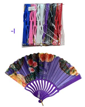 WACHLARZ SATYNOWY Z TWORZYWA ELEGANCKI NA LATO 6784079