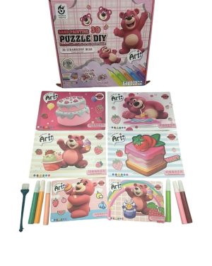 DIY śliczne 3D kolorowe karty do rysowania piaskiem dla dzieci DIY puzzle zabawki zestaw kolorowych farb piaskowych 6785317