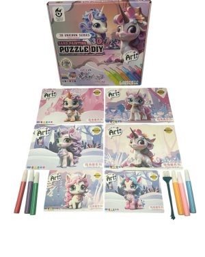 DIY śliczne 3D kolorowe karty do rysowania piaskiem dla dzieci DIY puzzle zabawki zestaw kolorowych farb piaskowych 6785318