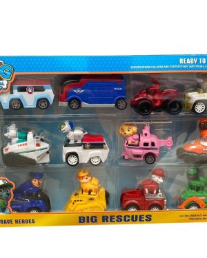 PSI PATROL ZESTAW AUTKA Z NAPĘDEM FIGURKI 12 SZTUK POJAZDY 6785834