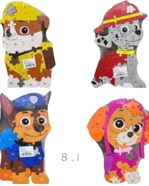 Drewniane puzzle litery cyfry pies różowy bajka Psi Patrol SKYE 6786061