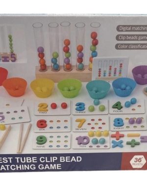 Koraliki z klipsem Probówka Zabawki Przedszkolne zabawki sensoryczne Sortowanie kolorów i 5 rurek 6786116