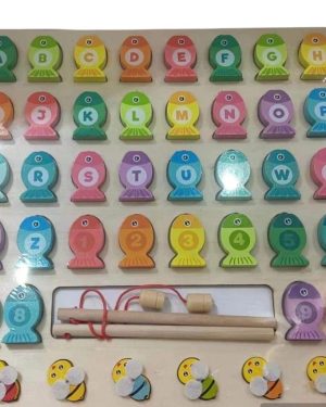 DREWNO  ZABAWKA Łowienie Rybek na magnes wędką 6786120