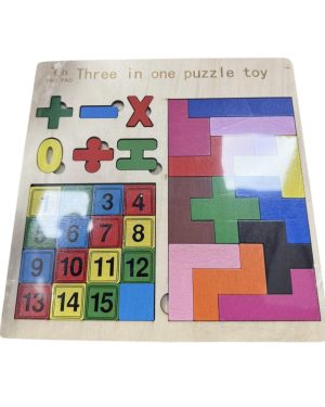 ZABAWKA EDUKACYJNA DREWNIANE PUZZLE TETRIS TABLICZKA MNOŻENIA 3w1 CYFERKI 6786125