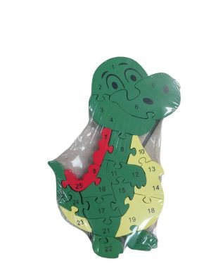 Puzzle Drewniane Klocki Literki Cyferki Dinozaur 6786153