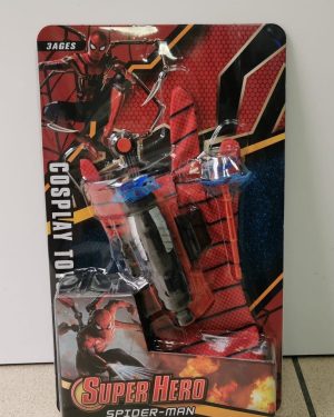 SPIDERMAN RĘKAWICA WYRZUTNIA STRZAŁKI STRZELA SIEĆ 6789688