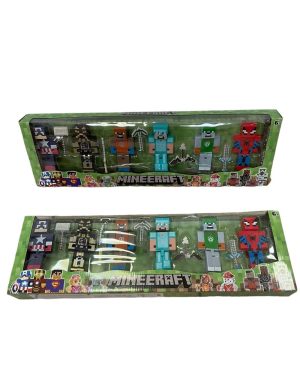 Minecraft zestaw figurek bohaterowie Steve Batman Superman Spiderman 6789695