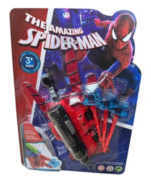 SPIDERMAN RĘKAWICA WYRZUTNIA STRZAŁKI STRZELA SIEĆ 6789698