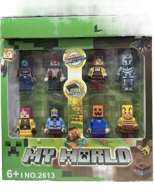 FIGURKI MINECRAFT ZESTAW 8 FIGUREK KLOCKI LUDZIKI 6790012