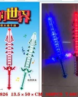 Miecz na Bateria Minecraft Z Muzyka i Swiecąca 6790030