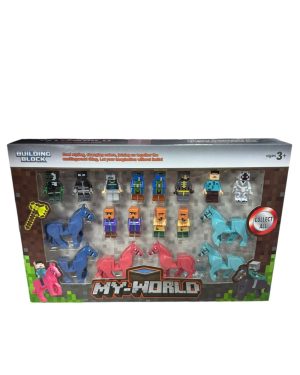 Klocki Minecraft figurki 12 sztuk + 6 Koni 6790360