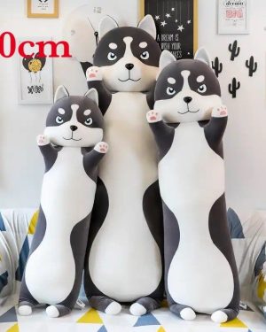 DŁUGI PIES MASKOTKA PODUSZKA PLUSZAK HUSKY 90 CM 6791004