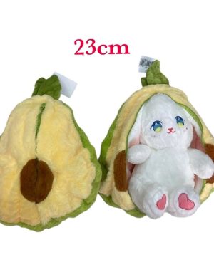 MASKOTKA PLUSZAK ZABAWKA SŁODKI KRÓLIK AWOKADO NIESPODZIANKA USZY 2w1 23 cm 6791796