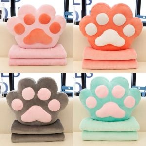 MASKOTKA PLUSZAK 2 w 1 słodki kociak łapa zestaw kocyk 6791894