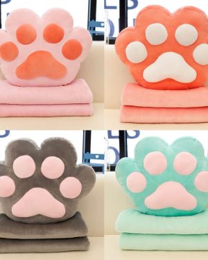 MASKOTKA PLUSZAK 2 w 1 słodki kociak łapa zestaw kocyk 6791894