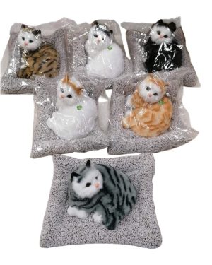 MASKOTKA Śpiący  KOT  na poduszce 6791993