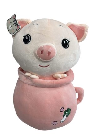 ŚWINKA W KUBKU MASKOTKA MIŚ PLUSZAK 45cm 6792023