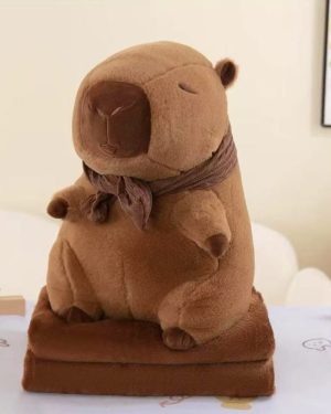 40cm KAPIBARA MASKOTKA Z ŻÓŁWIEM PODUSZKA Z KOCYKIEM DUŻY PLUSZAK KOCYK KOC 3w1 6792112