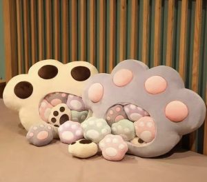 PLUSZOWA ZABAWKA PODUSZKA PUDDING DUŻA KOCIA ŁAPA 2w1 5 MINI ŁAP MASKOTKA 6792159