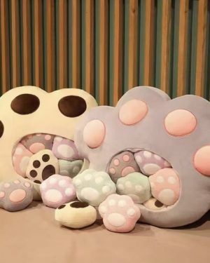 PLUSZOWA ZABAWKA PODUSZKA PUDDING DUŻA KOCIA ŁAPA 2w1 5 MINI ŁAP MASKOTKA 6792159