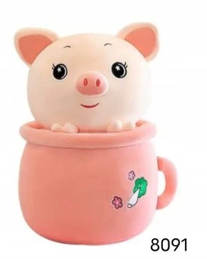 Maskotka świnka w kubku 45 cm. 6792249