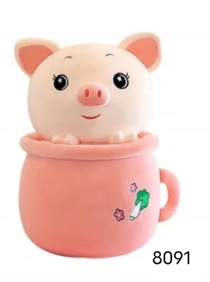 Maskotka świnka w kubku 45 cm. 6792249