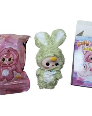 BRELOK PLUSZAK KRÓLIK BABY DOLL W SASZETKI + PUDEŁKO 6792404