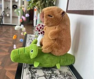 MASKOTKI kapibara jadąca na krokodylu 30CM 6792427