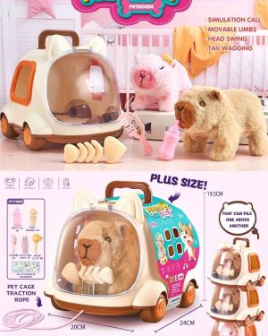 INTERAKTYWNA SŁODKA KAPIBARA W WALIZCE Z DŹWIĘKAMI PRZYJACIELEM I PREZENT 6792451