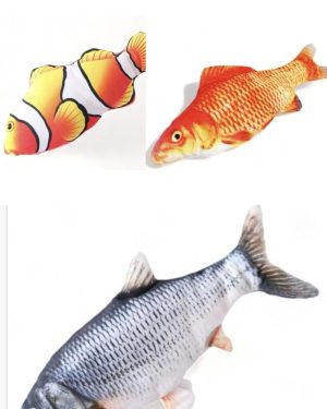 Zabawka RYBA dla KOTA 17 cm pluszak  Muzyka 🎵 + światło powtarzanie 6792867