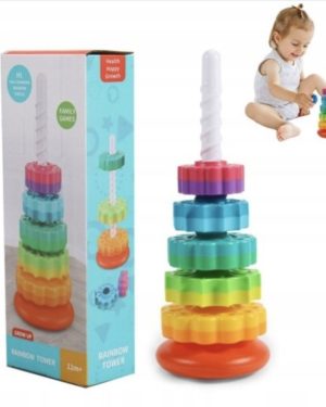 ZAKRĘCONA PIRAMIDA WIEŻA TĘCZOWA EDUKACYJNA 6793195