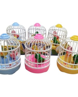 Ptak papuga ptaszek w klatce na baterie 6793645