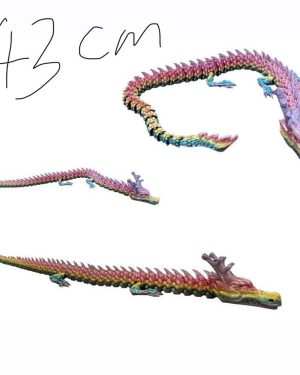 Smok Kryształowy druk 3D przegubowy ruchomy w zestawie JAJO PURPLEBLUE 6793797