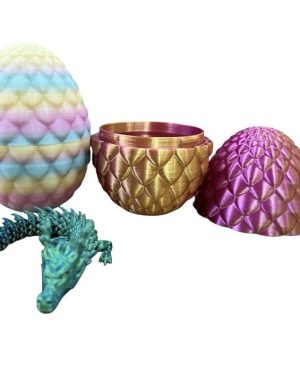 Smok Kryształowy druk 3D przegubowy ruchomy w zestawie JAJO PURPLEBLUE 6793799