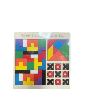 ZABAWKA DREWNO THREE IN ONE PUZZLE TOY 6796009