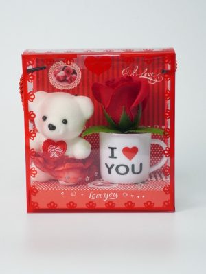 Zestaw Prezentowy Miś i Kubek z Różą na Walentynki 4578355