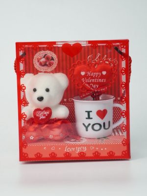 Zestaw Prezentowy Miś i Kubek z Różą na Walentynki 4578356