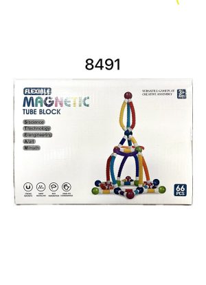 Klocki Magnetyczne z Rurkami 66el 4578538