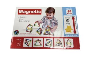 Klocki magnetyczne konstrukcyjne domek autko 40 elementów 4578556