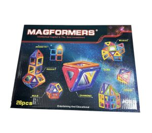 Klocki magnetyczne konstrukcyjne domek autko 26 elementów 4578558