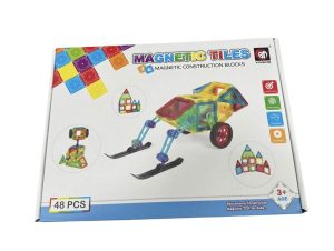 Klocki magnetyczne konstrukcyjne domek autko 48 elementów 4578559