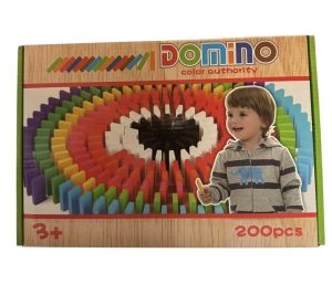 Domino Drewniane Kolorowe Klocki 200 Szt Zabawa W Układanie Domina 4578780