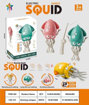 INTERAKTYWNA TAŃCZĄCA ZABAWKA OŚMIORNICA DLA DZIECI ŚWIECĄCA SQUID RUCHOMA 4578968