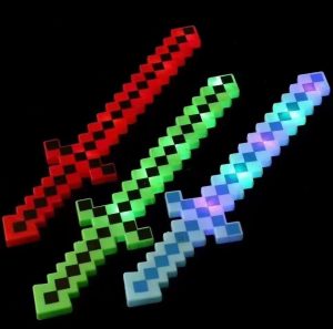 LED Pixel Minecraft Diamond Sword Light Sound Kids Pretend 4578974