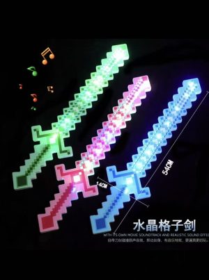 LED Pixel Minecraft Diamond Sword Light Sound Kids Pretend 4578975
