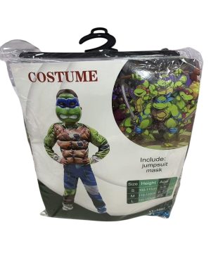 STRÓJ KOSTIUM TURTLES LEONARDO ŻÓŁWIE NINJA SKORUPA MASKA   SIZE SML 6312522