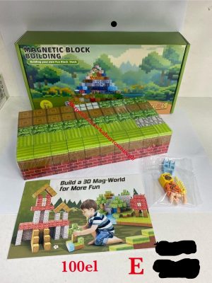 KLOCKI MAGNETYCZNE MINECRAFT KLOCKI SZEŚCIANY 100 KLOCKÓW + 1 FIGURKI MOCNE 4930203