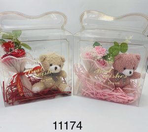 Miś z Różami w Pudełku Pachnące Róże Box Prezent Dzień Kobiet Mamy Urodziny 4418315