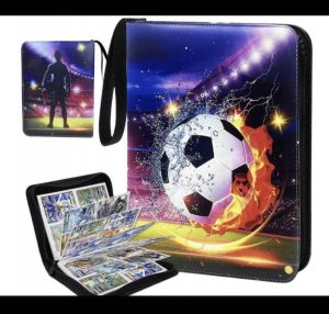 DUŻY PRZENOŚNY ALBUM KLASER SEGREGATOR NA KARTY PIŁKARSKIE 400 KART ZAMEK 1970380