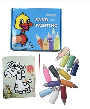 ZESTAW DO MALOWANIA PIASKIEM ZESTAW KREATYWNY SZABLONY DLA DZIECKA 6486771